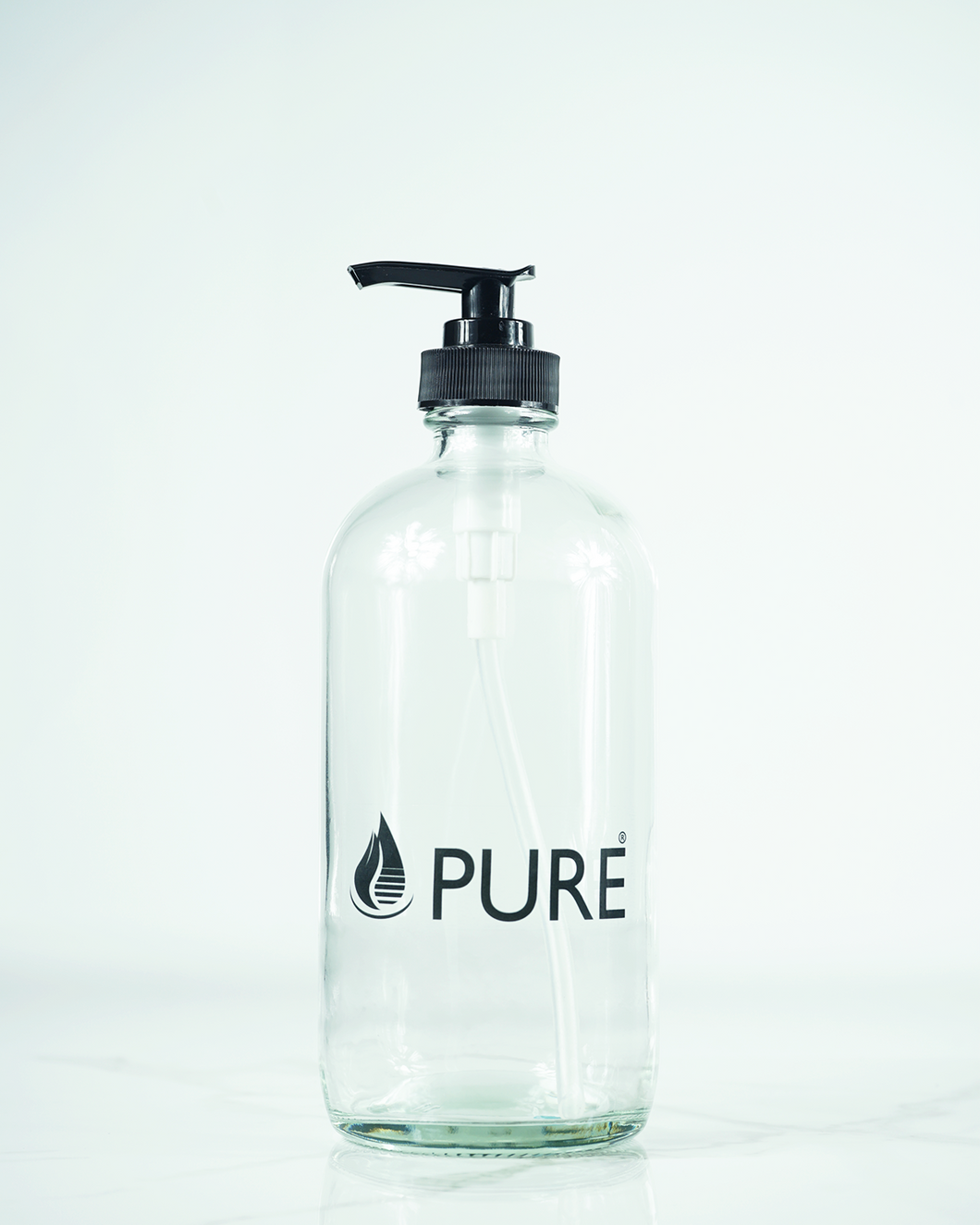 Purebio Glass Pump Bottle - 500 ml Empty